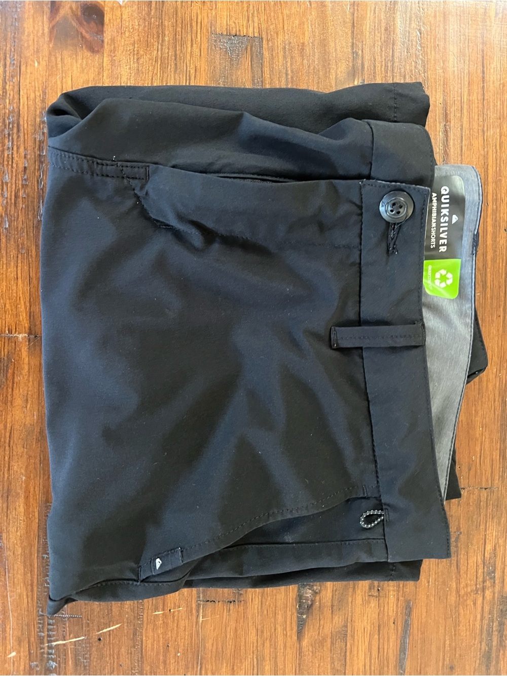 Quiksilver Black & Gray Waistband Amphibian Shorts